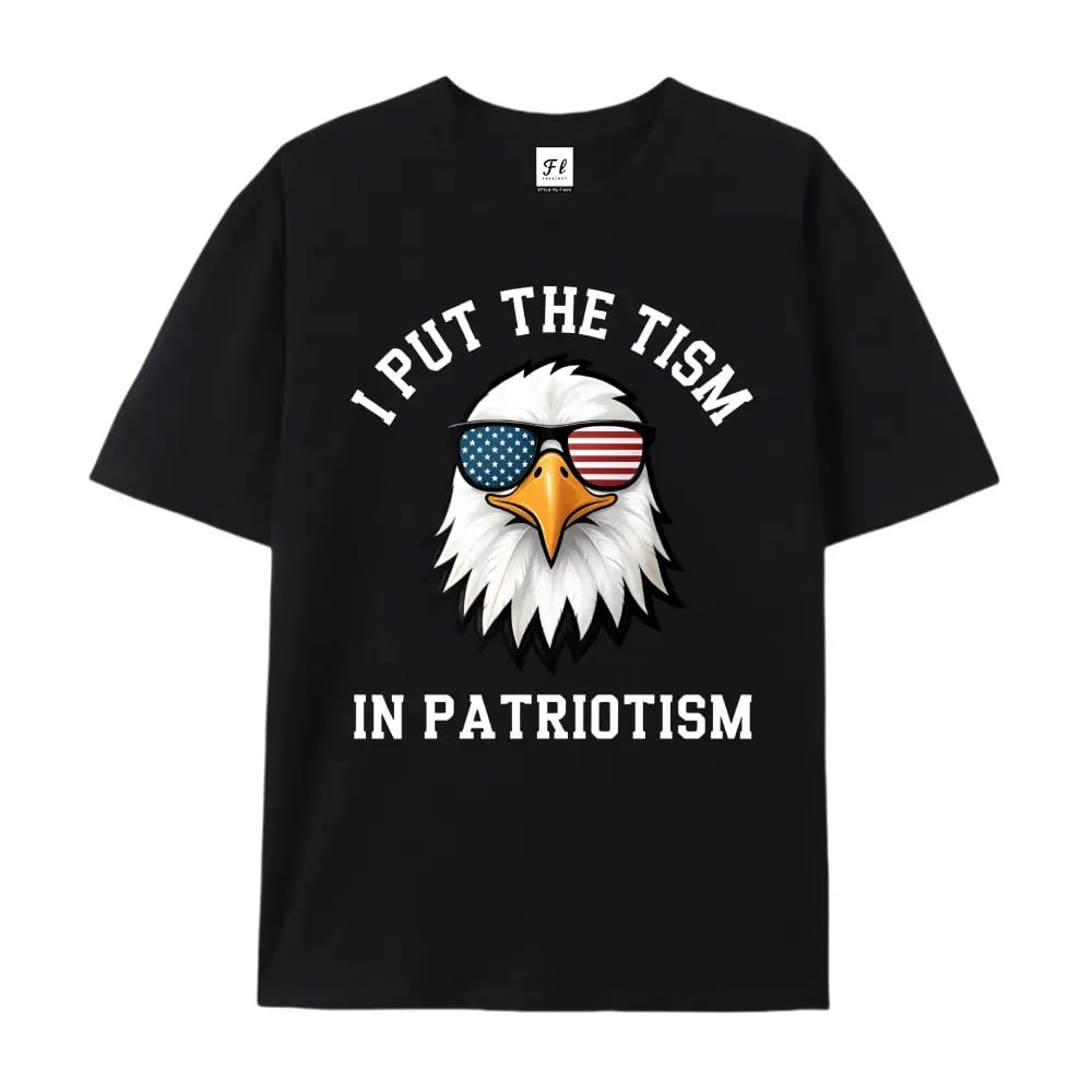 Put The Tism In Patriotism Athletic Eagle T-Shirt Unisex for Daily Wear