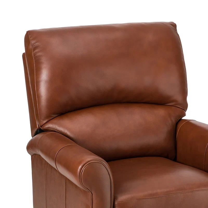Eliana 33.07" Wide Genuine Leather Manual Recliner