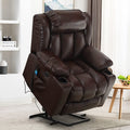 💥Clearance Sale🔥 MCombo Large Lay Flat Dual Motor Power Lift Recliner Chair Sofa with Massage and Heat, USB Ports, Cup Holders, Extended Footrest！
