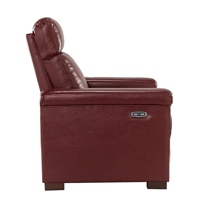 Lea 36.02" Wide Genuine Leather Power Recliner