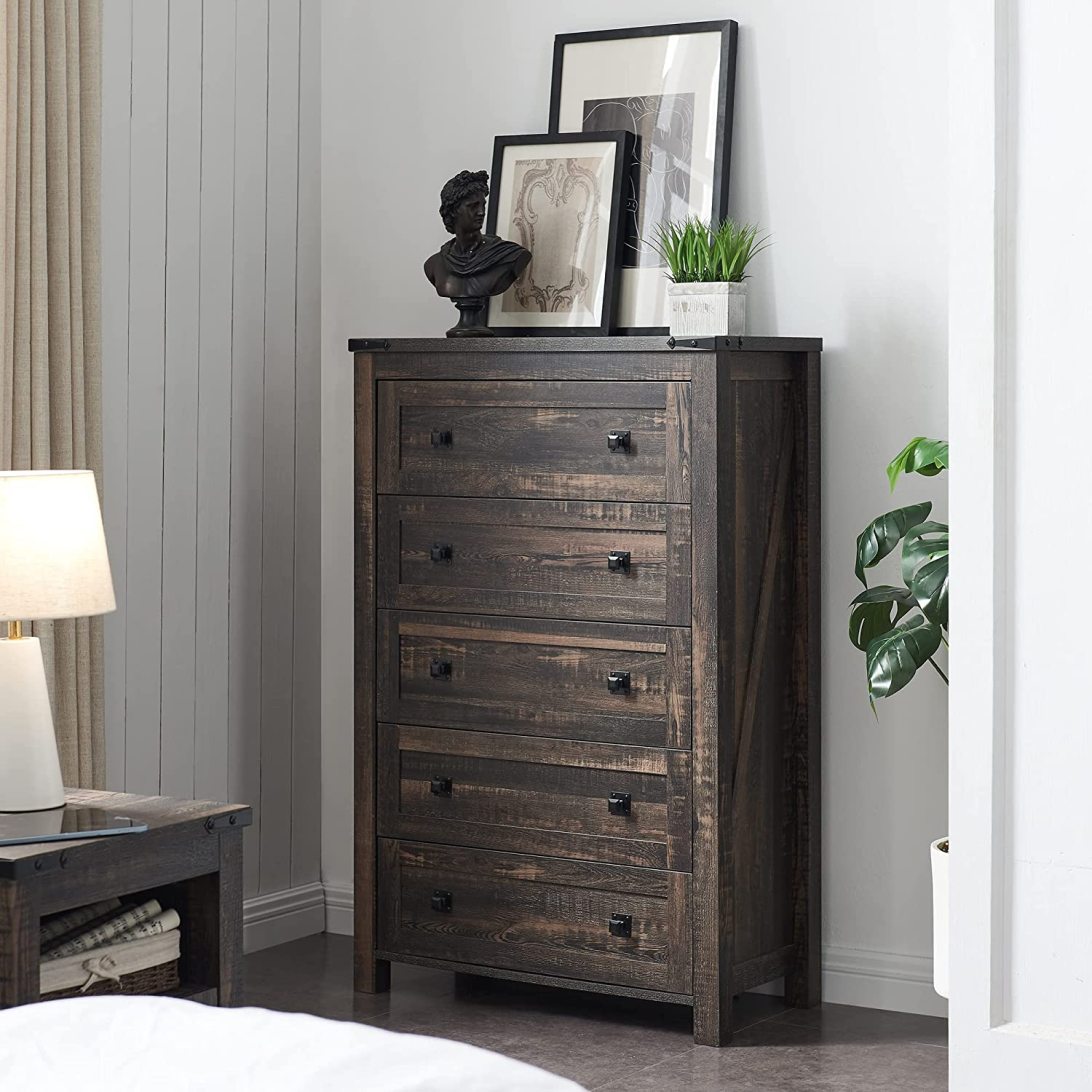 Farmhouse 5 Drawers Dresser Chests
