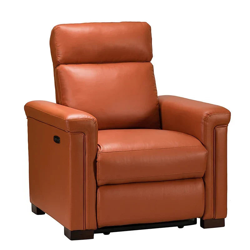 Lea 36.02" Wide Genuine Leather Power Recliner