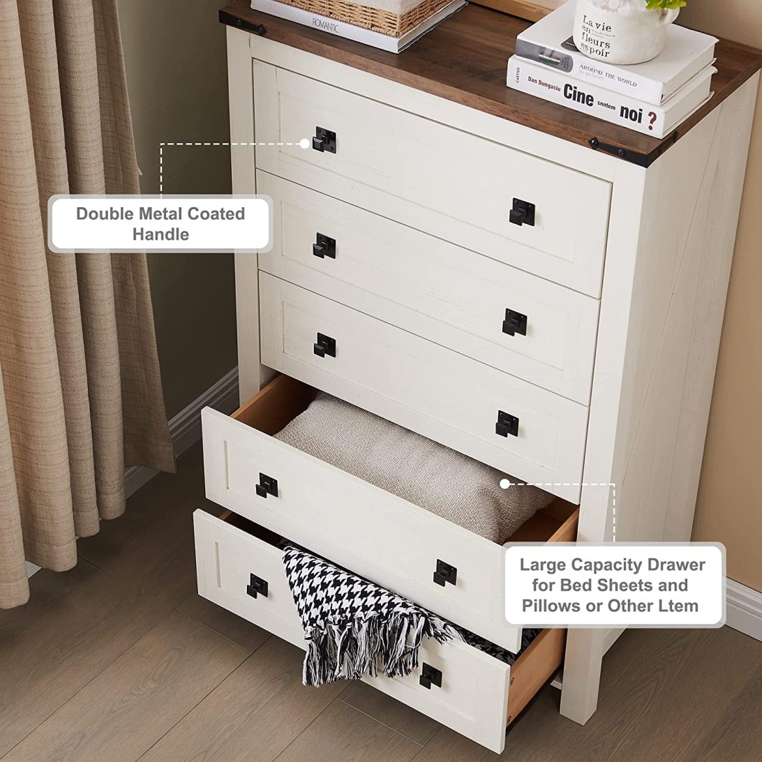 Farmhouse 5 Drawers Dresser Chests