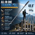 Outdoor Survival Hiking Walking Stick – Collapsible Survival Trekking Pole