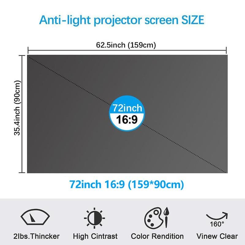 4K Metal Lightproof Foldable Portable Movie Screen (16:9)🎥✨