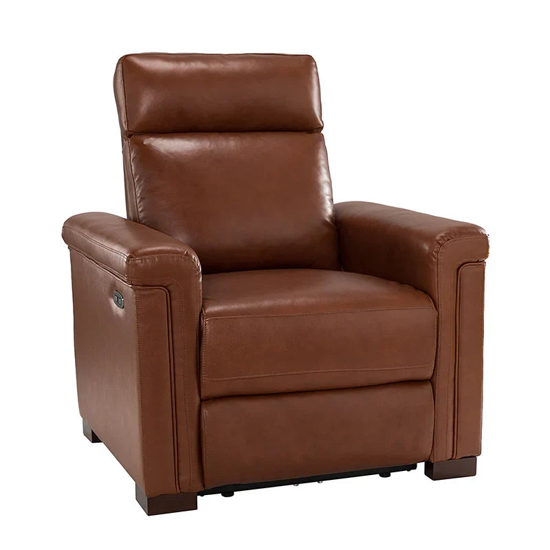 Lea 36.02" Wide Genuine Leather Power Recliner
