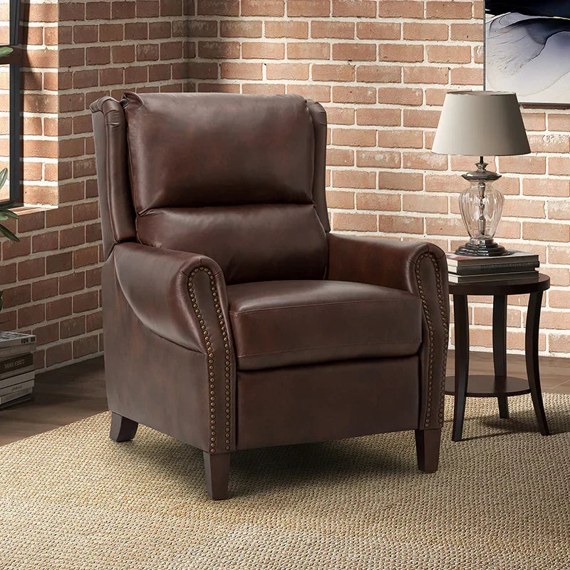 Rosaura 32.68" Wide Genuine Leather Manual Recliner