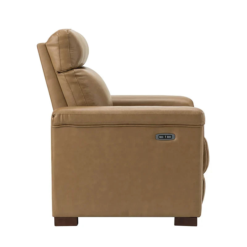 Lea 36.02" Wide Genuine Leather Power Recliner