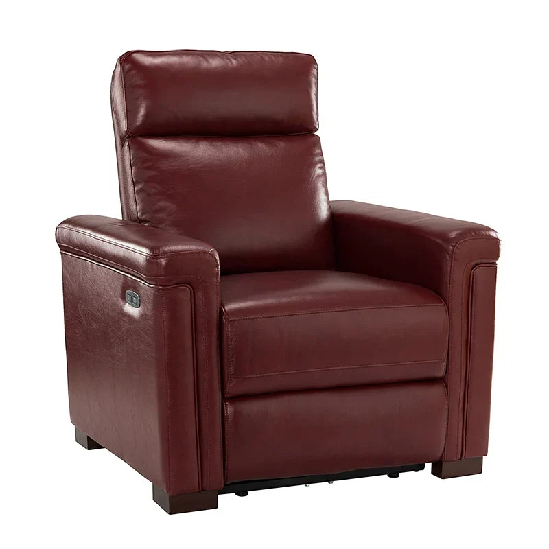 Lea 36.02" Wide Genuine Leather Power Recliner