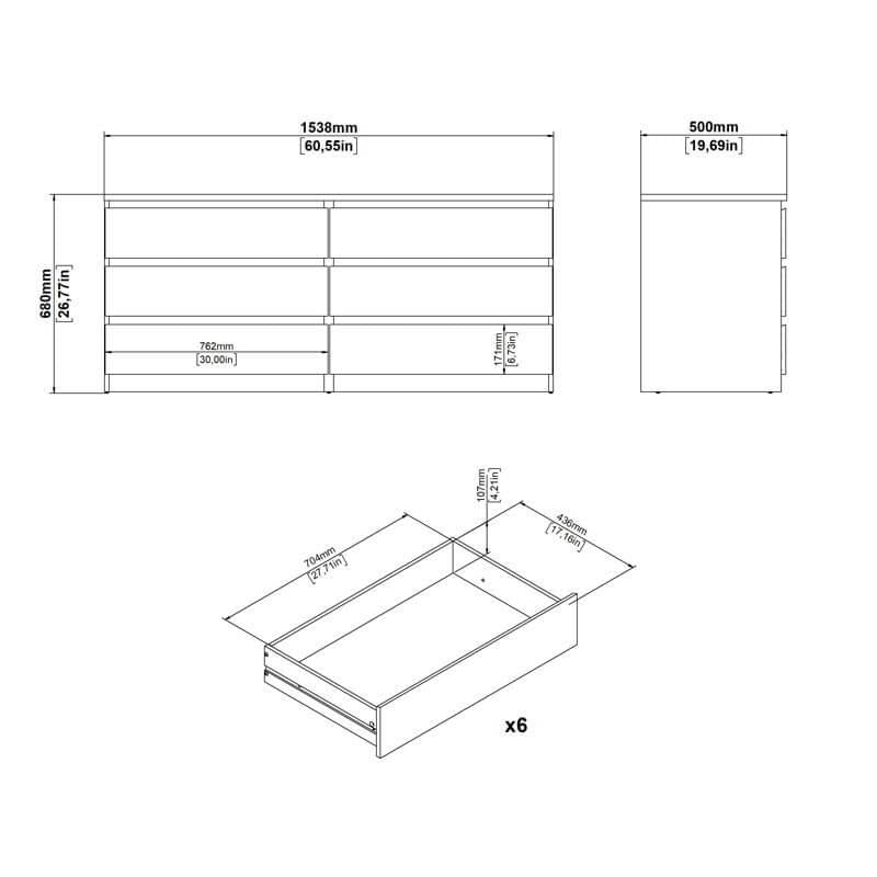 Kepner 6 Drawer 60.5" W Double Dresser