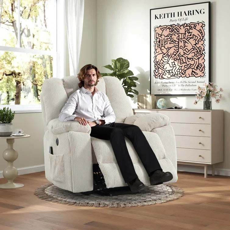 41'' Oversized Power Lift Chair - Heated Massage Electric Recliner with Super Soft Padding