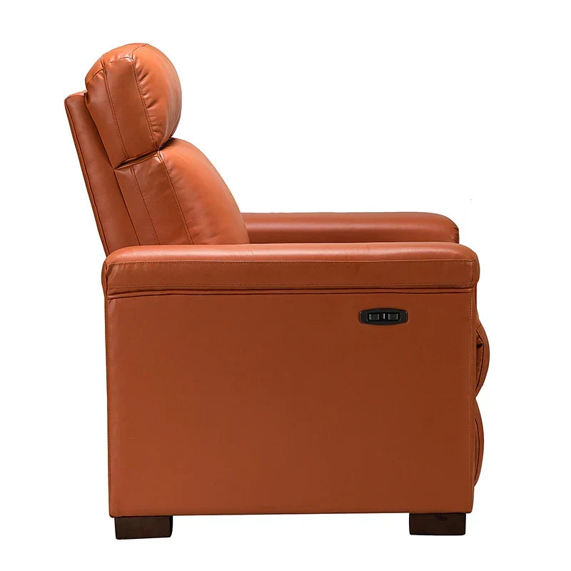 Lea 36.02" Wide Genuine Leather Power Recliner