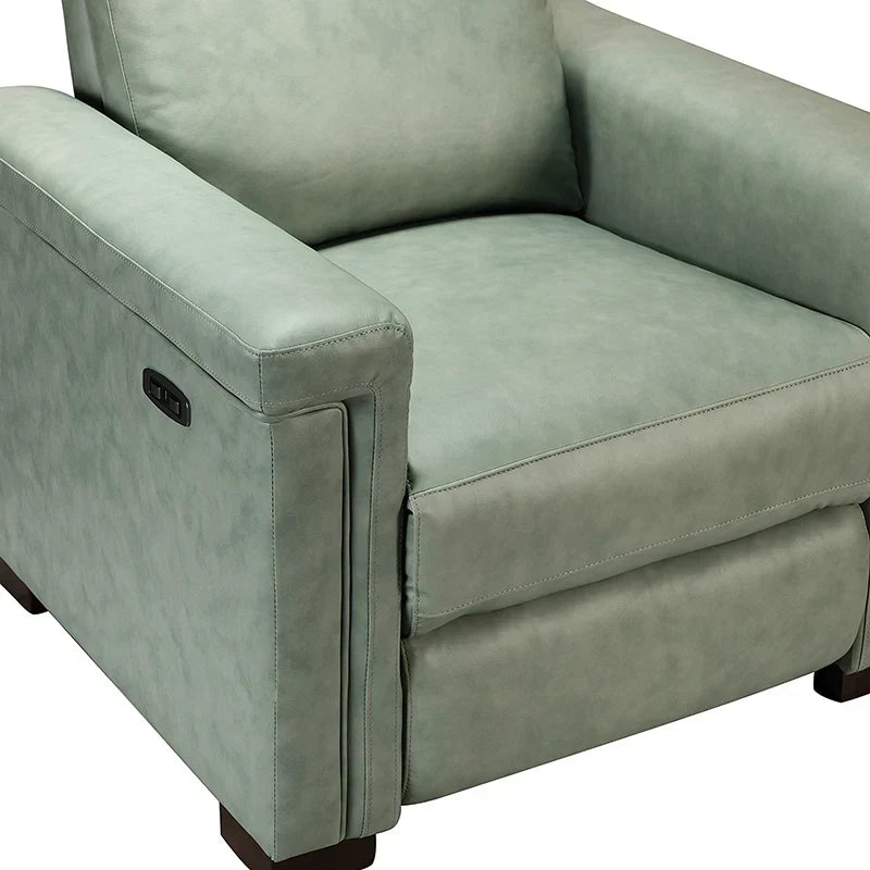 Lea 36.02" Wide Genuine Leather Power Recliner