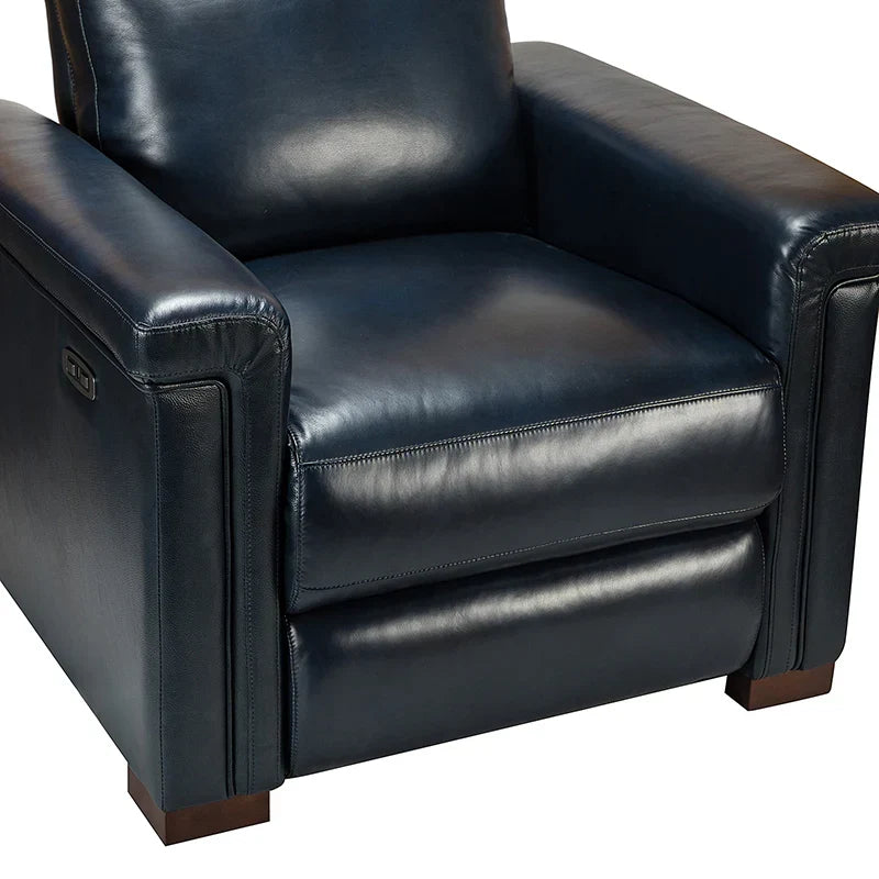 Lea 36.02" Wide Genuine Leather Power Recliner