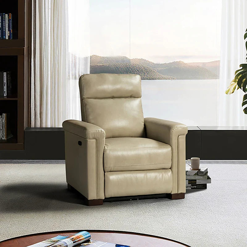 Lea 36.02" Wide Genuine Leather Power Recliner