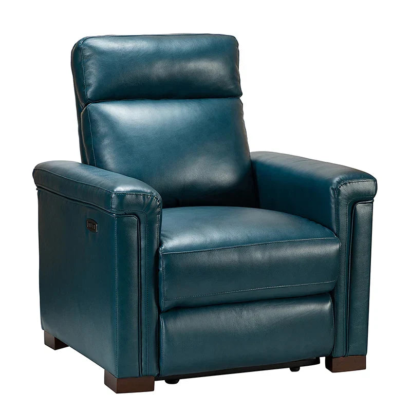 Lea 36.02" Wide Genuine Leather Power Recliner