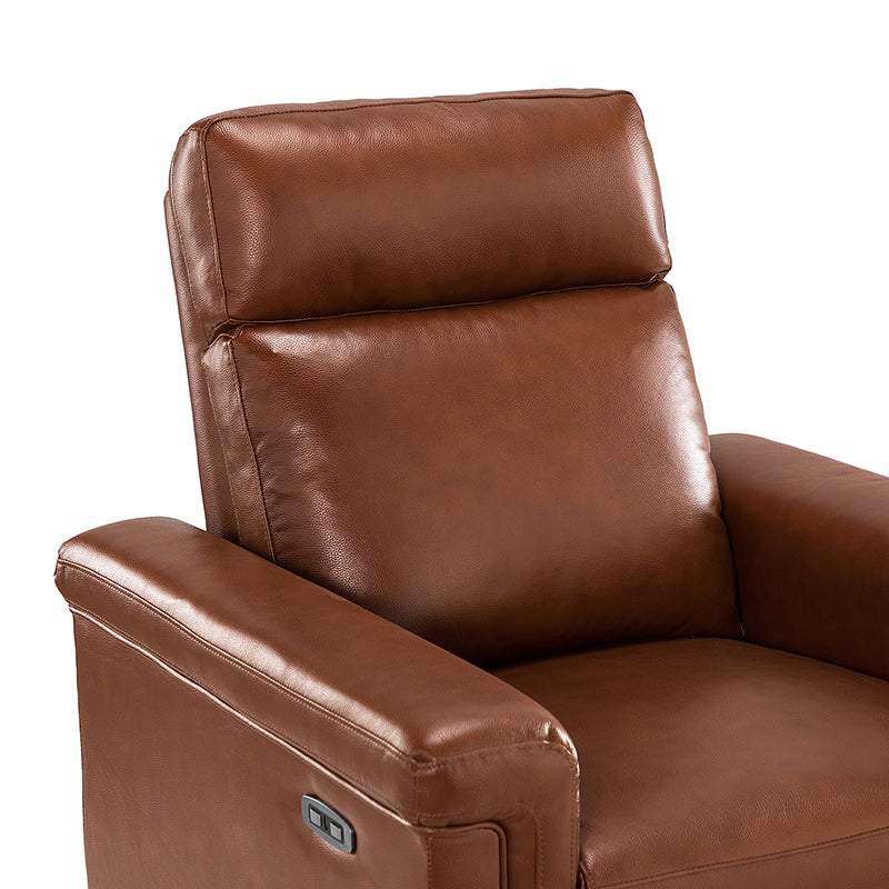 Lea 36.02" Wide Genuine Leather Power Recliner