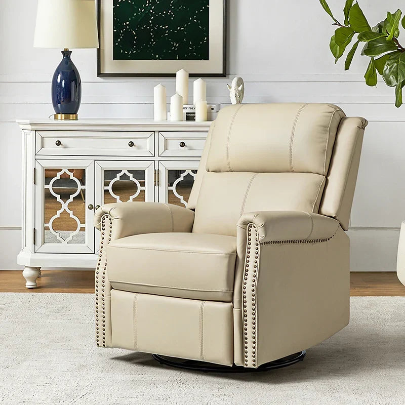 Kaietan Genuine Leather Power Rocking Recliner