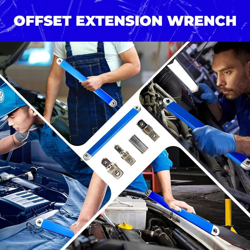 Offset Extension Wrench with Square Drive Adapters