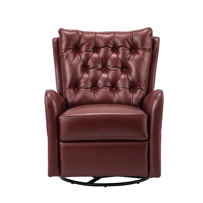 Francisco Genuine Leather Manual Swivel Recliner