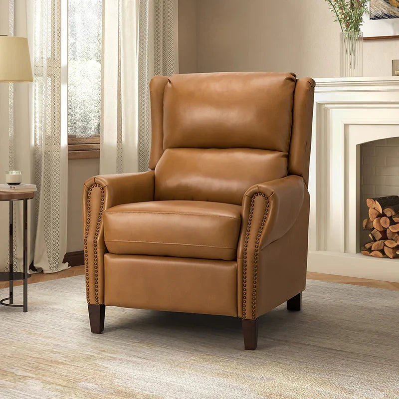 Rosaura 32.68" Wide Genuine Leather Manual Recliner