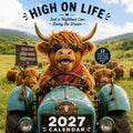 ⭐2027 Funny Highland Cow Wall Calendar | A4 Hanging Calendar