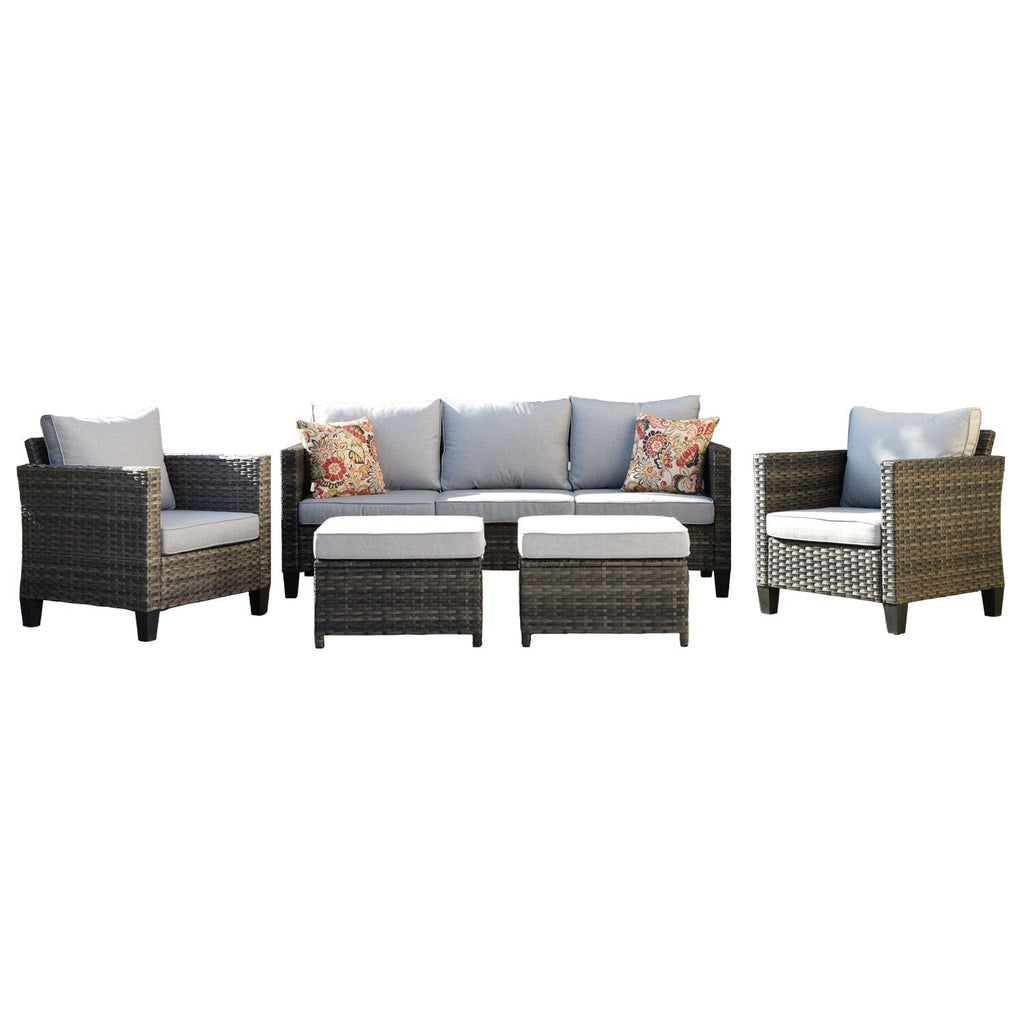 Dron Wicker/Rattan 5 - Person Seating Group with Cushions