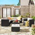Lancaer Wicker/Rattan 6 - Person Seating Group with Cushions